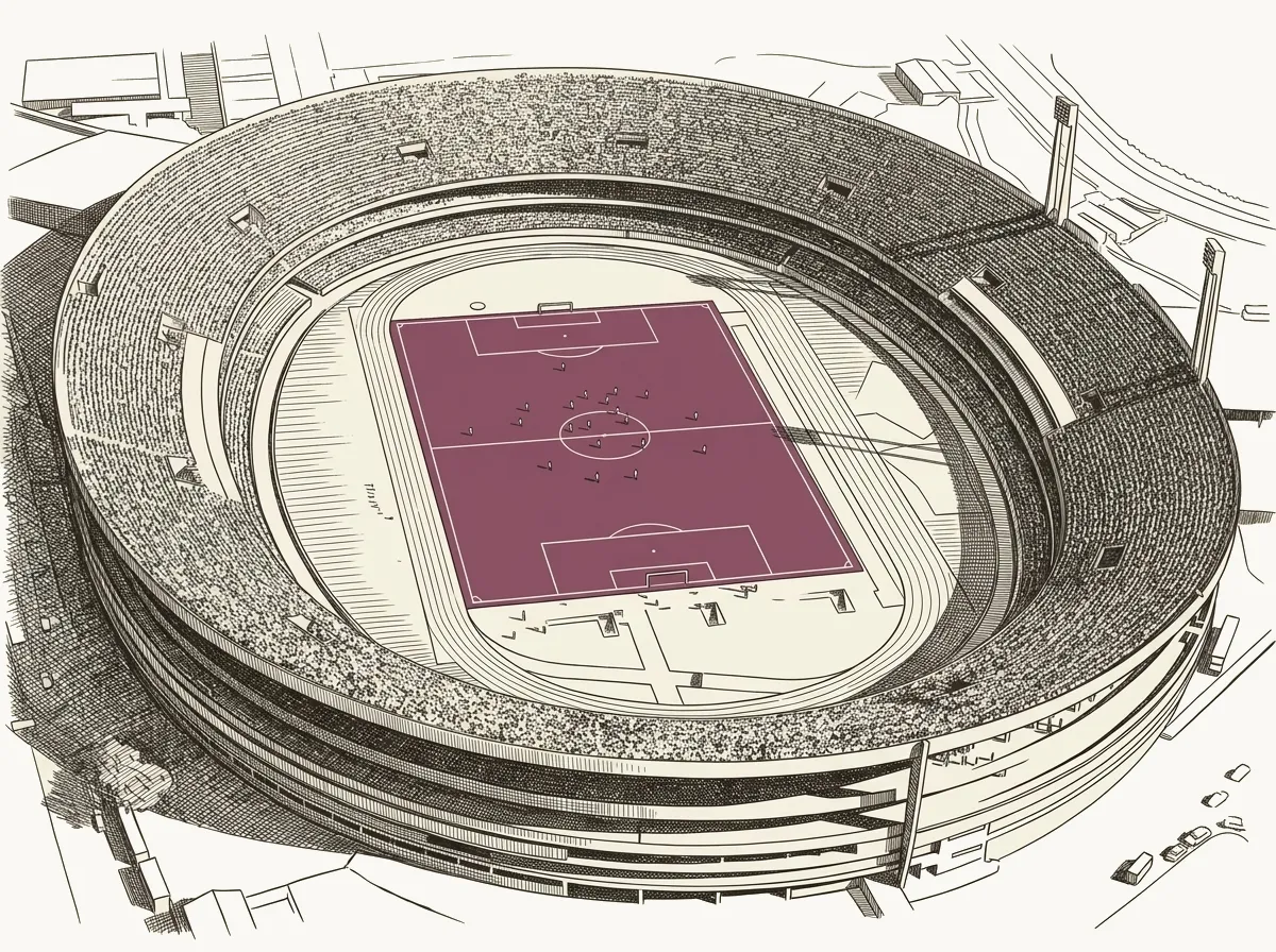Vue aérienne du stade Morumbi, à Sao Paulo, en tribunes pleines