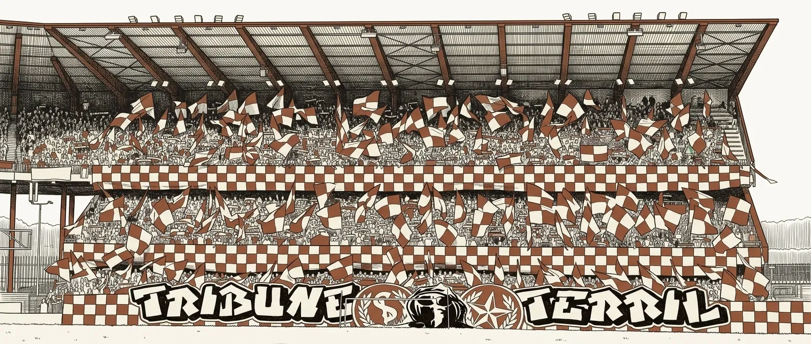 Dessin au trait du stade de Sclessin